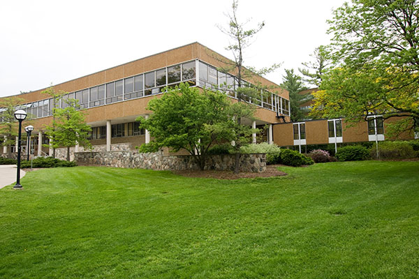 Bursley Hall in the spring