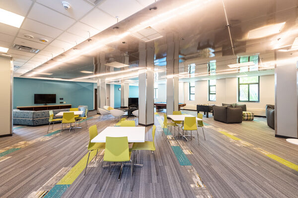 A study lounge in Couzens Hall