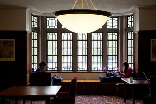 A study lounge with lots of windows