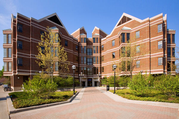 The center courtyard entryway to the School of Social Work