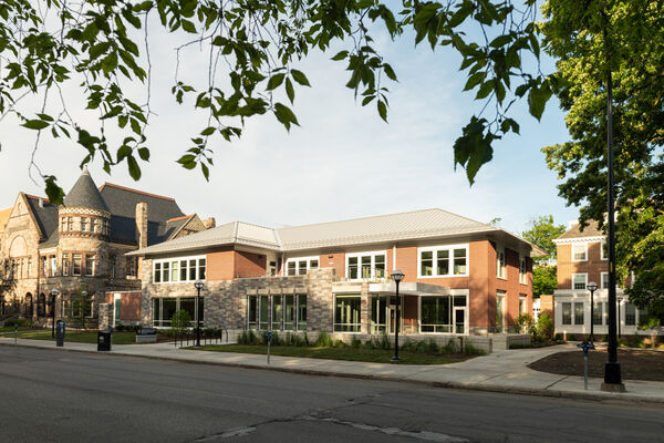 The newly built Trotter Multicultural Center as seen from State Street